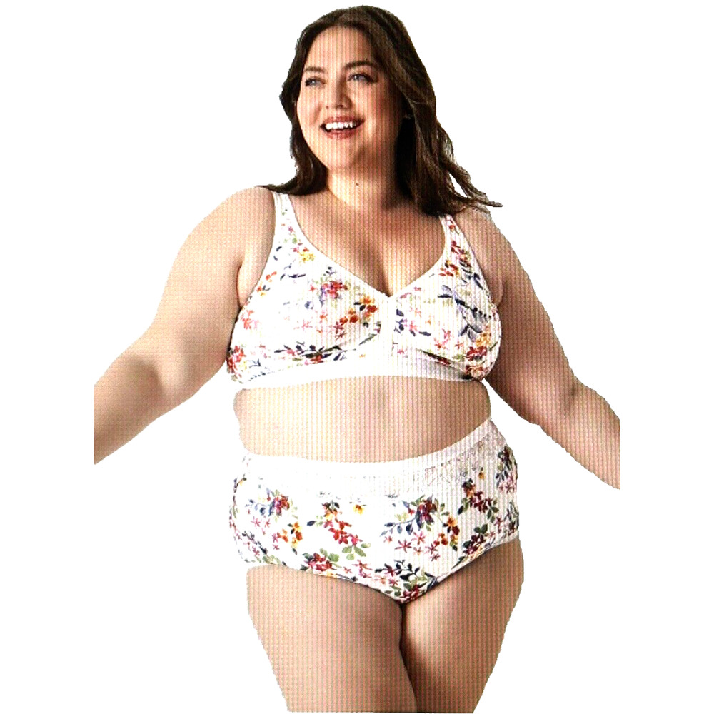 NWT Lane Bryant White and Red Floral Stretch High Leg Brief Panties in 3X 26 28